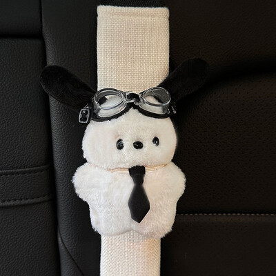 Kawaii Pochacco autó biztonsági öv huzata Anime Puppy plüss autó biztonsági öv vállvédő párna autó belső kiegészítők