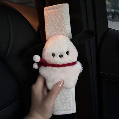 Kawaii Pochacco autó biztonsági öv huzata Anime Puppy plüss autó biztonsági öv vállvédő párna autó belső kiegészítők