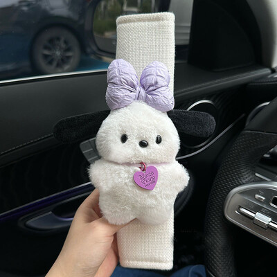 Kawaii Pochacco autó biztonsági öv huzata Anime Puppy plüss autó biztonsági öv vállvédő párna autó belső kiegészítők