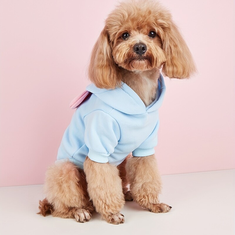 Drabužiai naminiams gyvūnėliams šunų šunų kačių megztinis su gobtuvu šiltas ir patogus Skrybėlė taip pat turi dvi mielas ausis kaip puošmena Miela ir išskirtinė