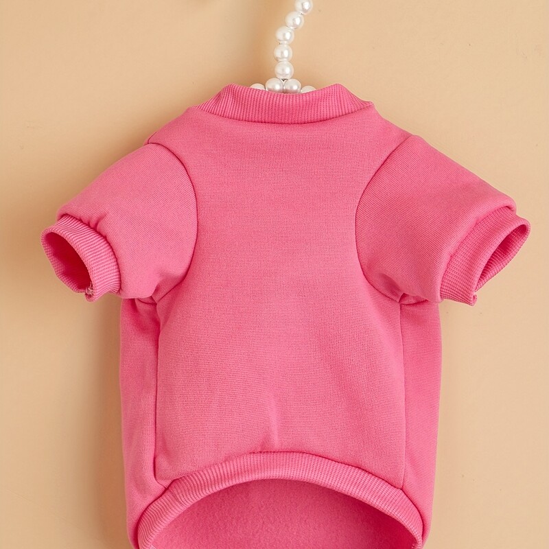 Mājdzīvnieku drēbes suns suns kaķis sporta krekls bez kapuces ar samta siltu un ērtu rozā A apģērbu ar apdrukām Vienkāršs un dāsns