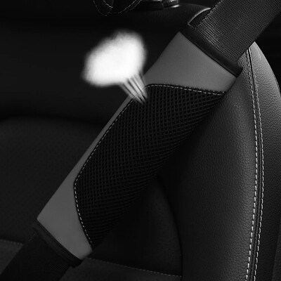 Trimatis tinklinio audinio odinis kvėpuojantis automobilio saugos diržo peties diržo dangtelis Draudimo diržo dangtelis automobilių reikmenys