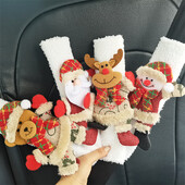 1gab Ziemassvētku lelles automašīnas drošības jostas aizsargapvalks — jauks Ziemassvētku noformējums, automašīnas rotājums svētku dāvanai