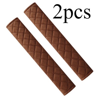 2 vnt Universalus automobilio saugos diržo užvalkalas Reguliuojamas minkštas pliušinis kuprinės dirželis vaikams suaugusiems automobilio saugos diržų pečių pagalvėlės Automobilių priedai