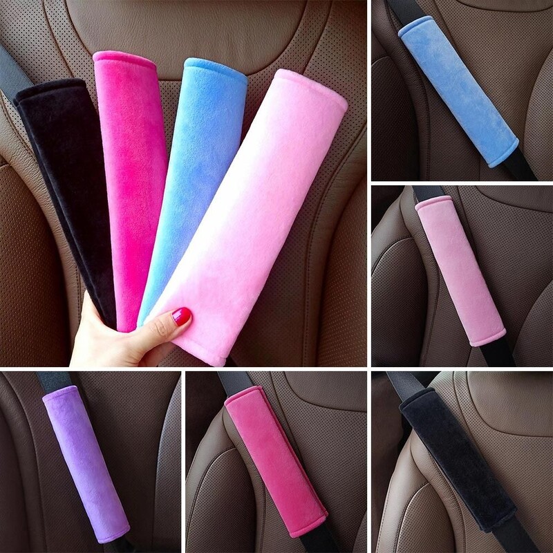 Universāls automašīnas drošības jostas pārvalks Regulējams plīša automašīnas drošības jostas pārvalks plecu paliktnis bērniem pieaugušajiem Auto salona piederumi