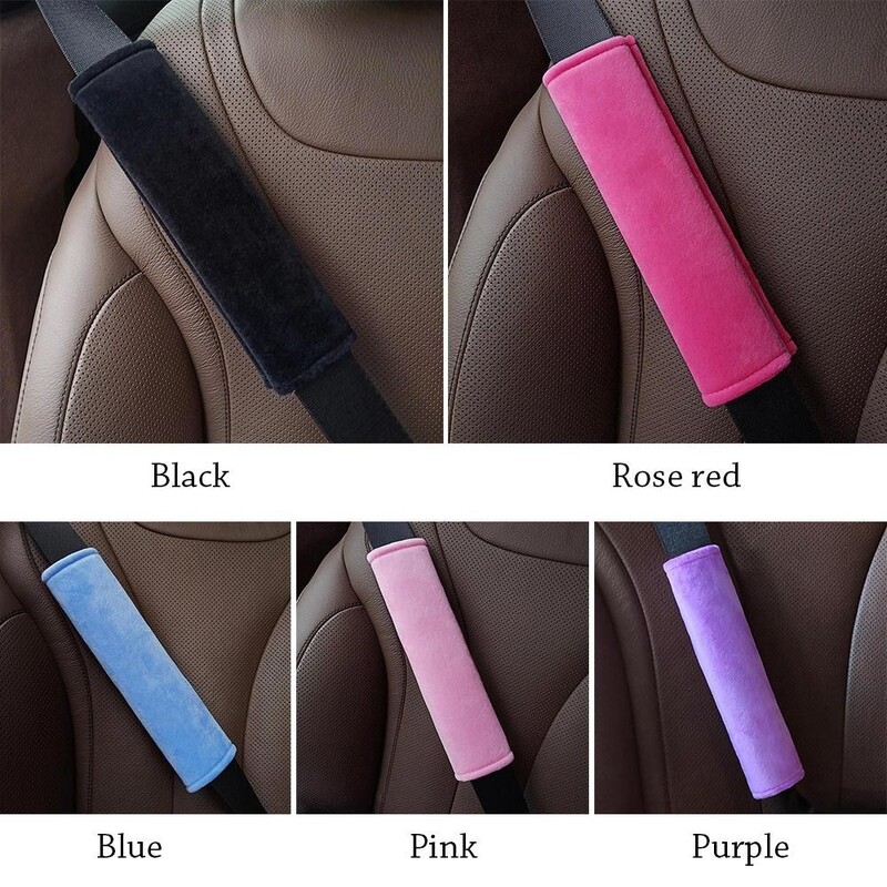 Universāls automašīnas drošības jostas pārvalks Regulējams plīša automašīnas drošības jostas pārvalks plecu paliktnis bērniem pieaugušajiem Auto salona piederumi