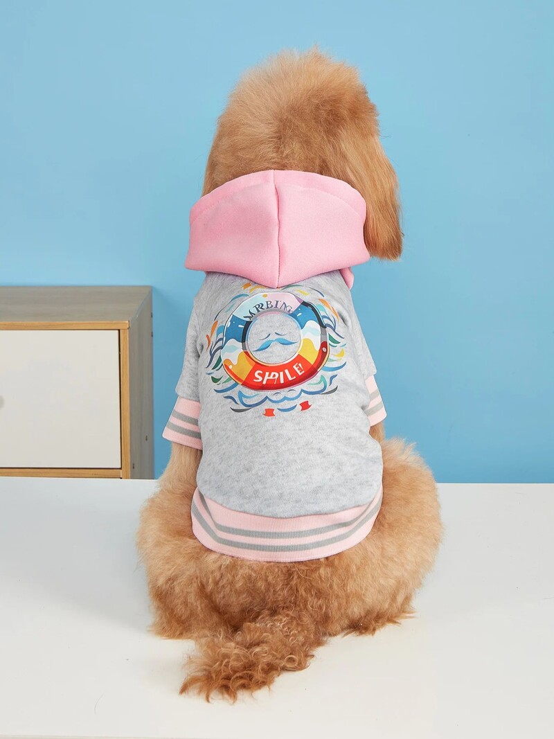 Mājdzīvnieku drēbes suņu kaķu jaka siltas un ērtas drēbes ar apdrukām Vienkāršs un dāsns