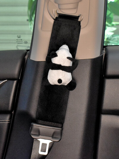 Decorare centură de siguranță pentru autovehicule Desene animat panda centură de siguranță pentru umăr Accesorii pentru automobile de pluș Decorații auto