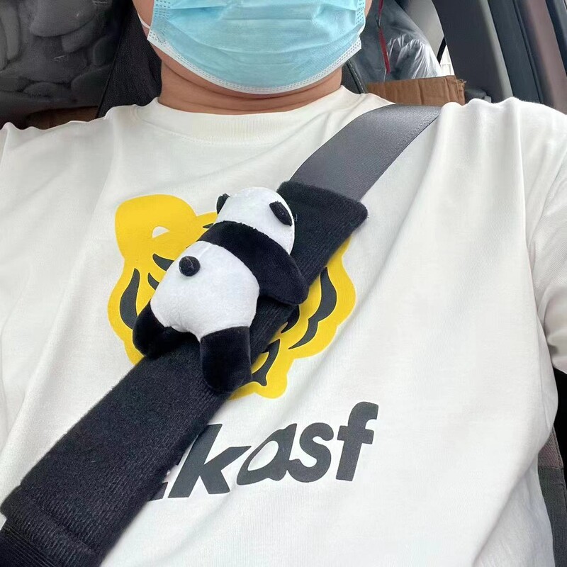 Decorare centură de siguranță pentru autovehicule Desene animat panda centură de siguranță pentru umăr Accesorii pentru automobile de pluș Decorații auto