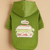 Mājdzīvnieku drēbes suņu kaķu sporta krekls ar samta siltu un ērtu zaļu svaigu un mīļu apģērbu ar apdrukām Vienkāršs un dāsns