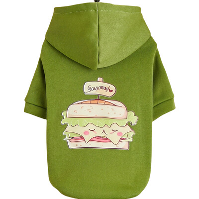 Mājdzīvnieku drēbes suņu kaķu sporta krekls ar samta siltu un ērtu zaļu svaigu un mīļu apģērbu ar apdrukām Vienkāršs un dāsns