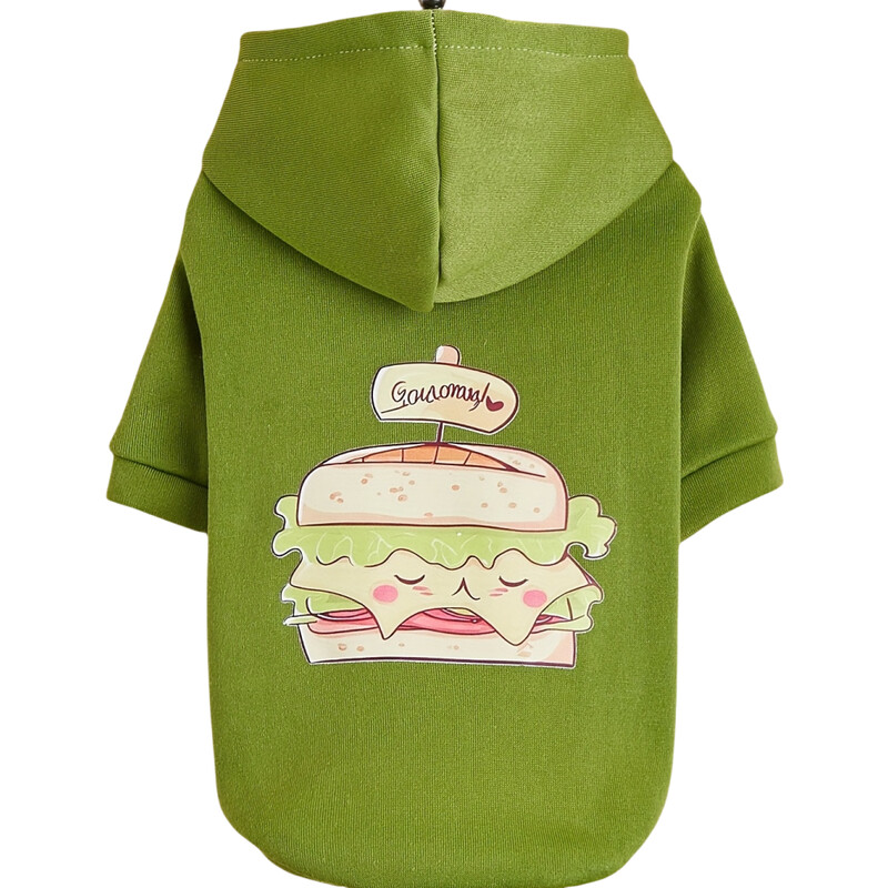 Mājdzīvnieku drēbes suņu kaķu sporta krekls ar samta siltu un ērtu zaļu svaigu un mīļu apģērbu ar apdrukām Vienkāršs un dāsns