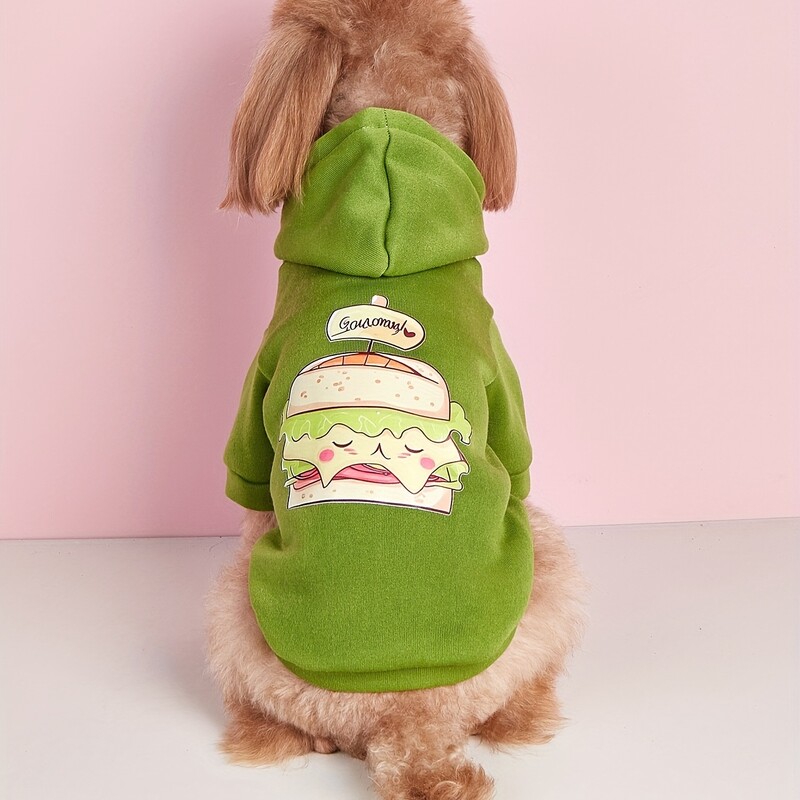 Mājdzīvnieku drēbes suņu kaķu sporta krekls ar samta siltu un ērtu zaļu svaigu un mīļu apģērbu ar apdrukām Vienkāršs un dāsns