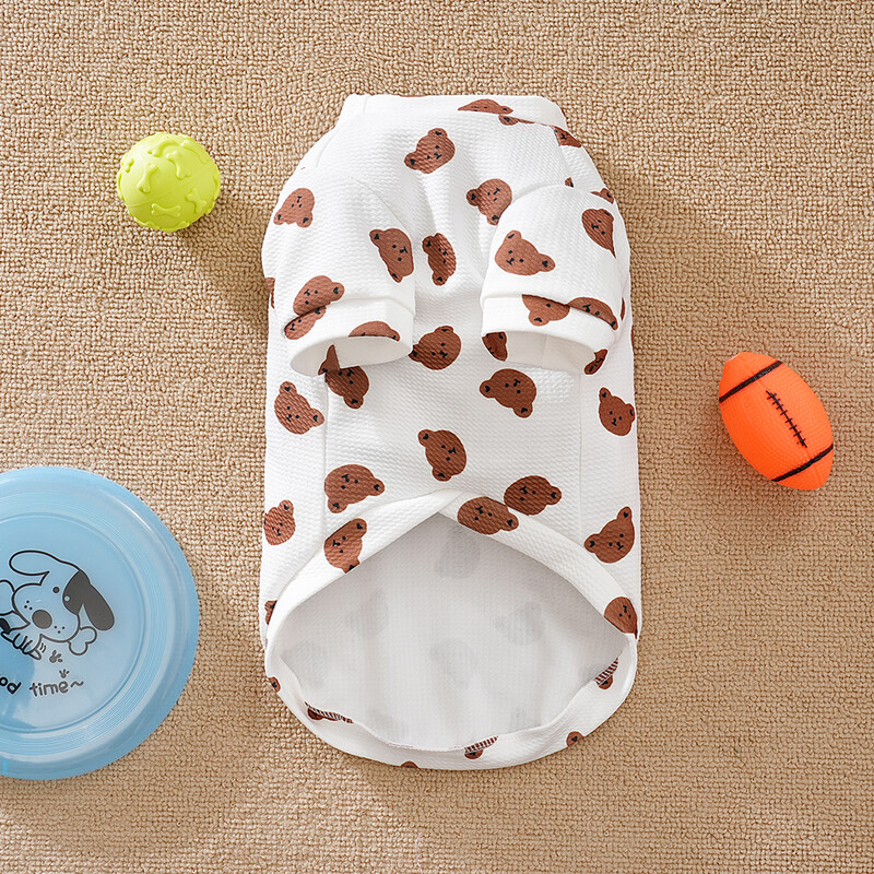 Cămașă pentru câini cu imprimeu de urs Tricouri pentru animale de companie, moale, respirabil, elastic, pisici, câini, tricou, vestă, îmbrăcăminte pentru câini, pentru haine pentru câini de talie medie.