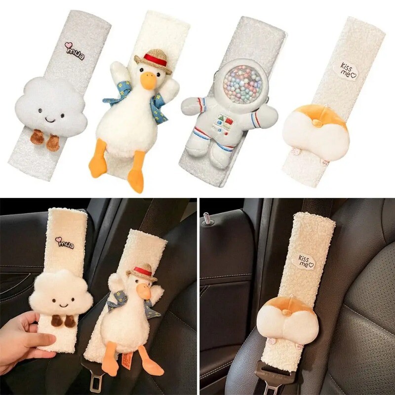 Automobilio saugos diržo pečių užvalkalas Miela deivė interjero puošmena saugos diržo apsauginis užvalkalas animacinis lėlės pliušinis automobilis