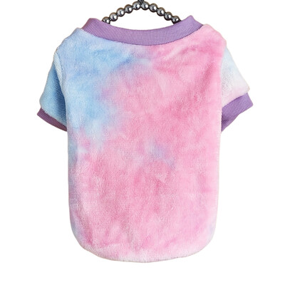 Mājdzīvnieku drēbes Suņu un kaķu sporta krekls Ērts un silts Odere plus samts Rozā, violeta, zila gradienta mode