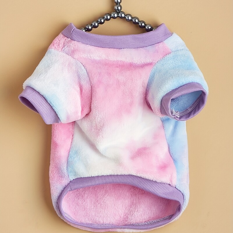 Mājdzīvnieku drēbes Suņu un kaķu sporta krekls Ērts un silts Odere plus samts Rozā, violeta, zila gradienta mode