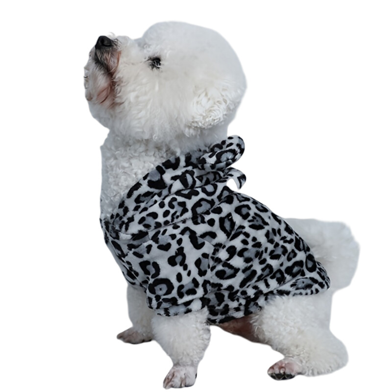 Mājdzīvnieku drēbes suns suns kaķis ar kapuci flaneļa silts un ērts melnbalts savīti raksts vienkāršs un dāsns