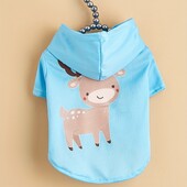 Mājdzīvnieku drēbes suņu kaķu sporta krekls ar samta siltu un ērtu zilu apģērbu ar vienkāršiem un dāsniem apdrukām