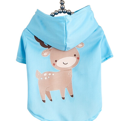 Mājdzīvnieku drēbes suņu kaķu sporta krekls ar samta siltu un ērtu zilu apģērbu ar vienkāršiem un dāsniem apdrukām