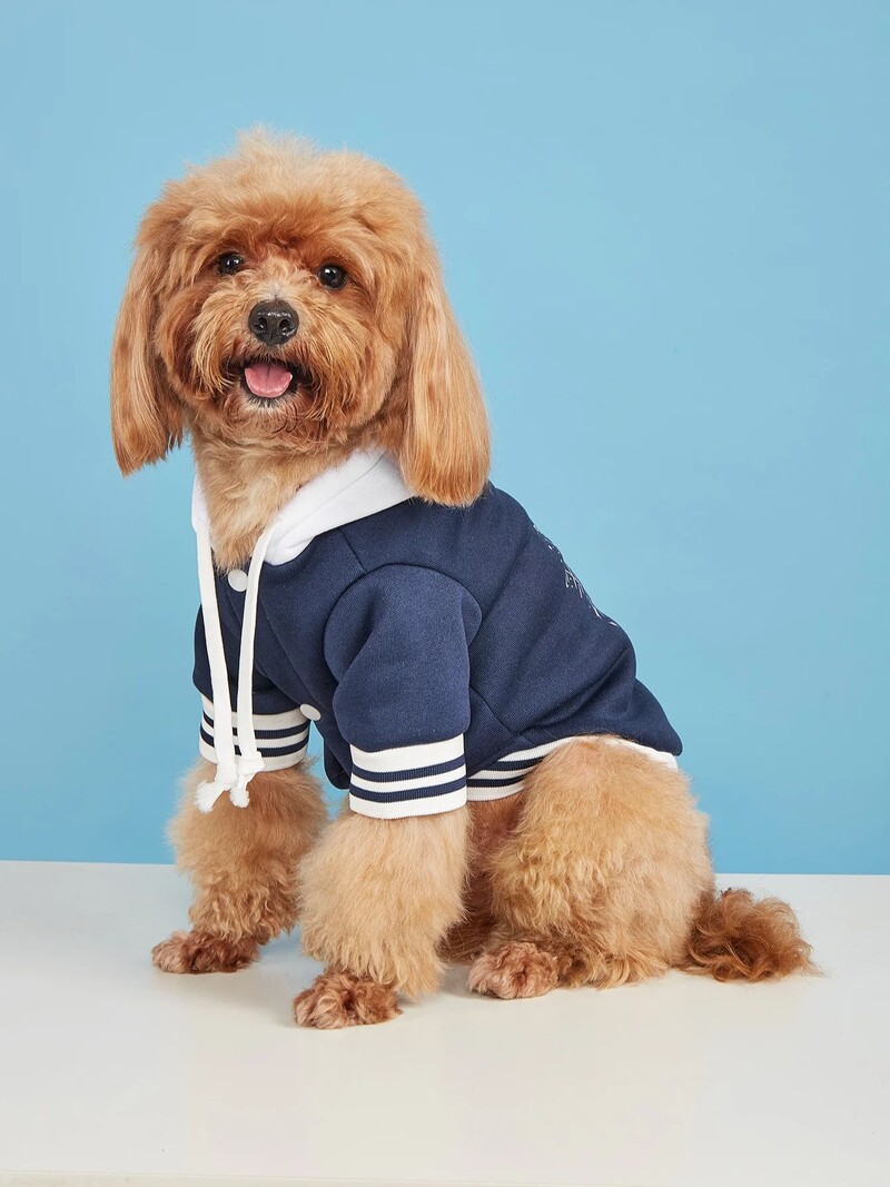 Mājdzīvnieku drēbes suņu kaķu jaka Siltas un ērtas drēbes ar apdrukām ar pogām priekšpusē ir attaisāmas