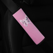 Protector pentru umeri centura de siguranta auto, husa pentru umeri centura de siguranta fluture cu diamant fierbinte, centura de siguranta confortabila si anti-strângere