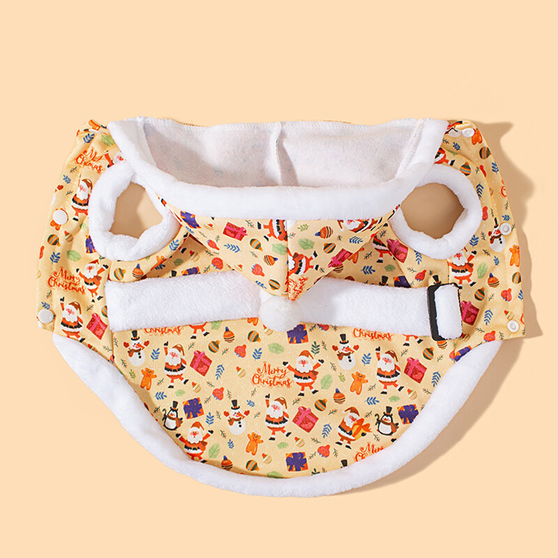 Rudens ir žiemos karštai parduodami gyvūnėlių drabužiai yra patogūs ir šilti, animacinių filmų marginti kačių ir šunų Kalėdų elementai.