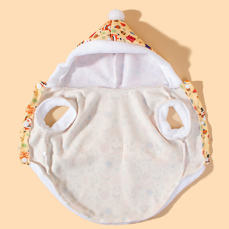 Rudens ir žiemos karštai parduodami gyvūnėlių drabužiai yra patogūs ir šilti, animacinių filmų marginti kačių ir šunų Kalėdų elementai.