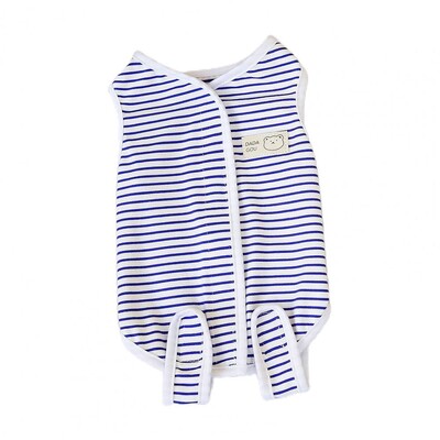 Spalvingas dryžuotas naminių gyvūnėlių sterilizavimo kostiumas su užsegimo juostele, skirtas kačių šunų atkūrimo sterilizavimo operacijai mažiems