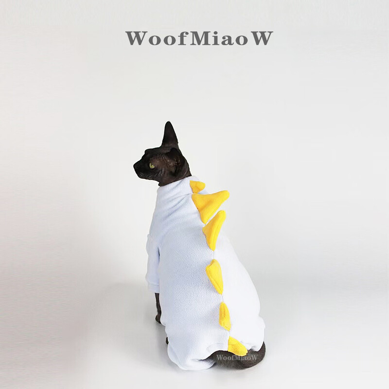 Sfinkso Devono katės drabužiai Beplaukės katės Mielas dinozauras Keturkojai drabužiai su pilvo apsauga ir patogia šiluma