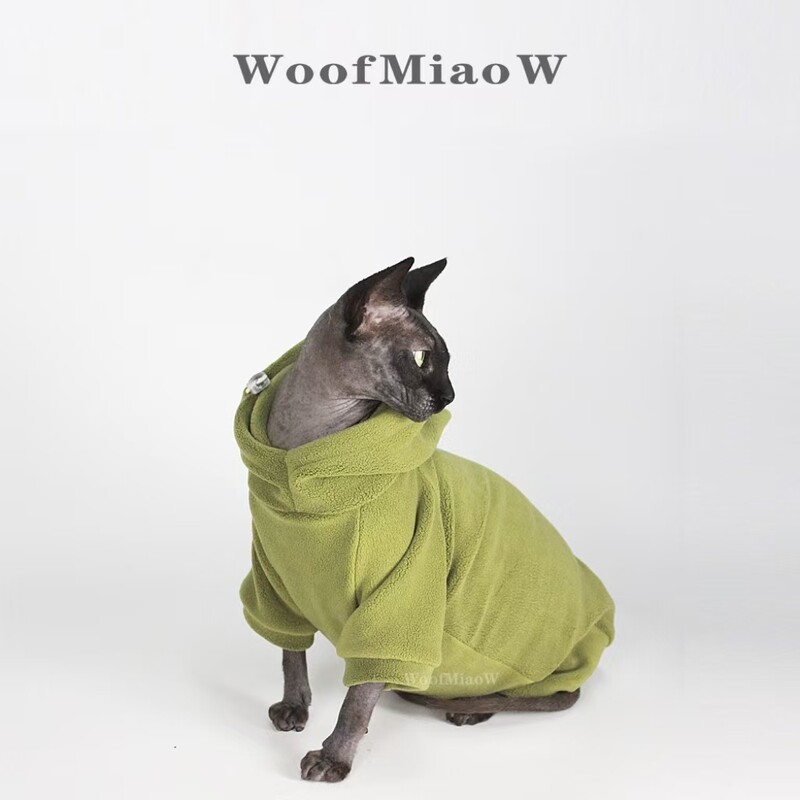 Sfinkso katės rudeniniai ir žieminiai drabužiai stori pilvo apsauga su gobtuvu keturkojai rūbai katei vienspalviai patogus gobtuvas