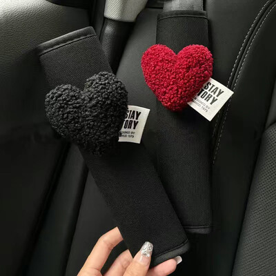 1Gb Universāls automašīnas drošības jostas plecu pārsegs aizsargapvalks Love Decoration drošības josta Jauka drošības josta Auto salona apdare