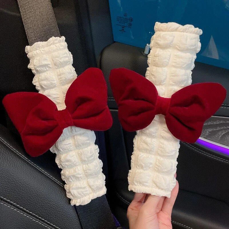 Mielas lankas saugos diržo pečių užvalkalas Prailgintas bendrosios paskirties Elegantiškas deivės automobilio interjero papuošimas saugos diržo apsauginis dangtelis