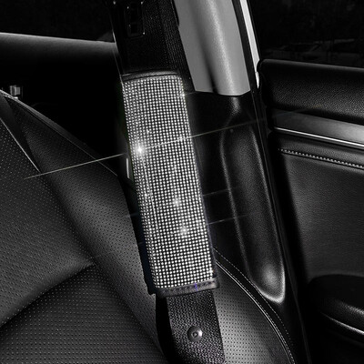 2vnt Crystal Diamond saugos diržo pečių pagalvėlės Bling automobilio saugos diržų užvalkalai, apsauginės pagalvėlės, auto dekoro automobilių priedai moterims