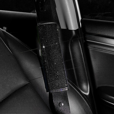 2vnt Crystal Diamond saugos diržo pečių pagalvėlės Bling automobilio saugos diržų užvalkalai, apsauginės pagalvėlės, auto dekoro automobilių priedai moterims