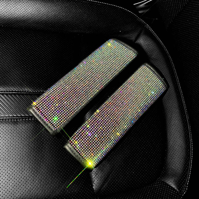 2vnt Crystal Diamond saugos diržo pečių pagalvėlės Bling automobilio saugos diržų užvalkalai, apsauginės pagalvėlės, auto dekoro automobilių priedai moterims