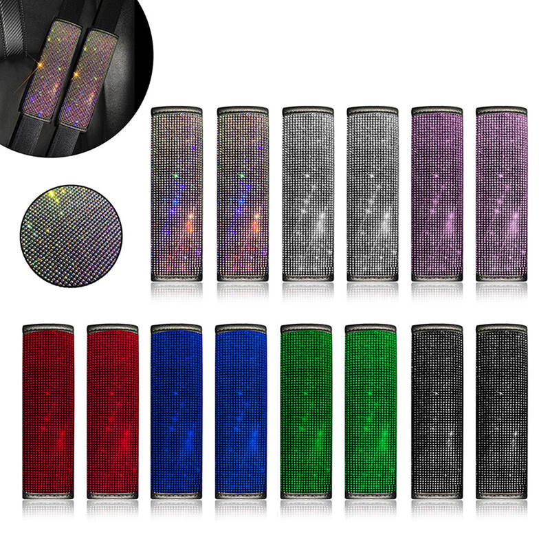 2vnt Crystal Diamond saugos diržo pečių pagalvėlės Bling automobilio saugos diržų užvalkalai, apsauginės pagalvėlės, auto dekoro automobilių priedai moterims