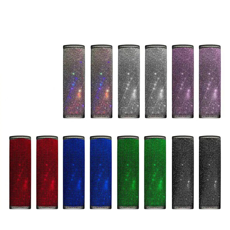 2vnt Crystal Diamond saugos diržo pečių pagalvėlės Bling automobilio saugos diržų užvalkalai, apsauginės pagalvėlės, auto dekoro automobilių priedai moterims