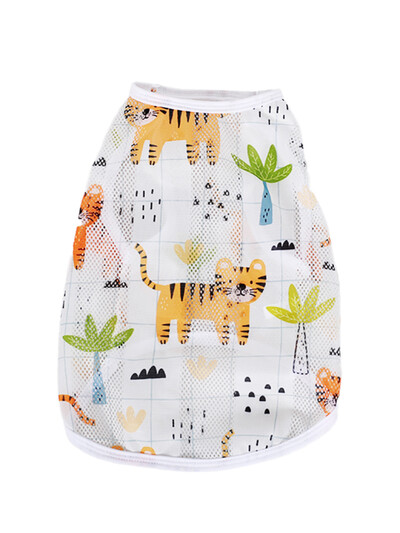 Vasaros naminiams gyvūnėliams kvėpuojanti liemenė šunų kačių drabužiai Mieli raštai šunų kačių liemenė mažoms ir vidutinėms katėms ir šunims Lauko marškinėliai Drabužiai