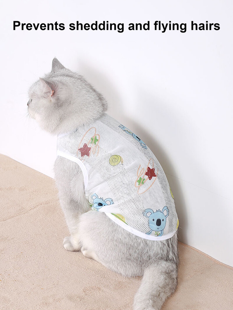 Vasaros naminiams gyvūnėliams kvėpuojanti liemenė šunų kačių drabužiai Mieli raštai šunų kačių liemenė mažoms ir vidutinėms katėms ir šunims Lauko marškinėliai Drabužiai