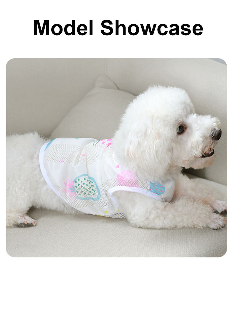 Vasaros naminiams gyvūnėliams kvėpuojanti liemenė šunų kačių drabužiai Mieli raštai šunų kačių liemenė mažoms ir vidutinėms katėms ir šunims Lauko marškinėliai Drabužiai