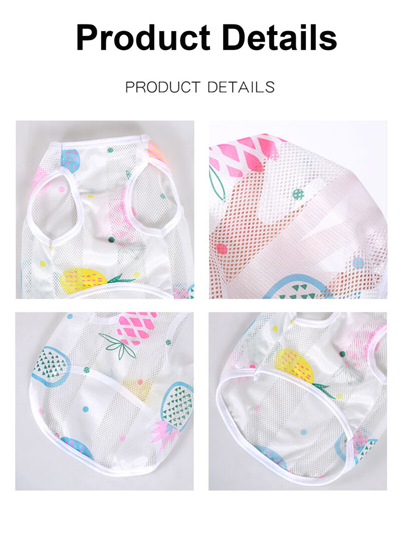 Vasaros naminiams gyvūnėliams kvėpuojanti liemenė šunų kačių drabužiai Mieli raštai šunų kačių liemenė mažoms ir vidutinėms katėms ir šunims Lauko marškinėliai Drabužiai