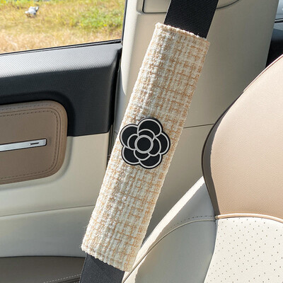 LULECI autós biztonsági öv vállvédő egyszerű, könnyű luxus Camellia Four Seasons vállvédő általános autóipari kellékek