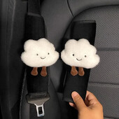 Automašīnas drošības jostas pārsegs Automašīnas plecu siksnas jostas spilventiņš Cartoon Cloud Auto drošības jostas plecu polstera aizsargs Automātiskais kakla atbalsts