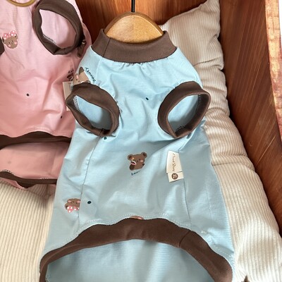 Tricou din bumbac cu mâneci scurte de vară pentru pisică Sphynx Hanorac roz pentru pisoi Pijamale albastre moale din desene animate pentru pisici Articole pentru animale de companie