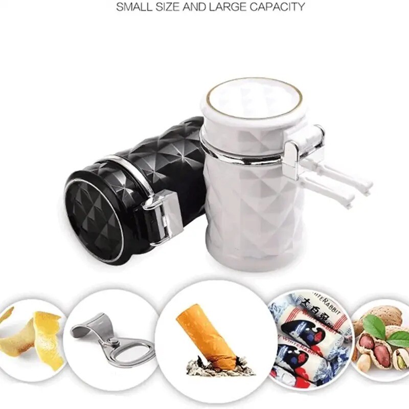 Scrumieră pentru țigări pentru mașină, cu capac, cu lumină LED, portabil, detașabil, pentru scrumieră pentru vehicule, scrumieră pentru țigări, accesorii auto