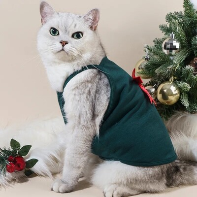2025 m. Nauji kalėdiniai naminių gyvūnėlių drabužiai Daugiaspalviai katės liemenės šunų kostiumo transformacijos drabužiai šunims katėms ir šunims