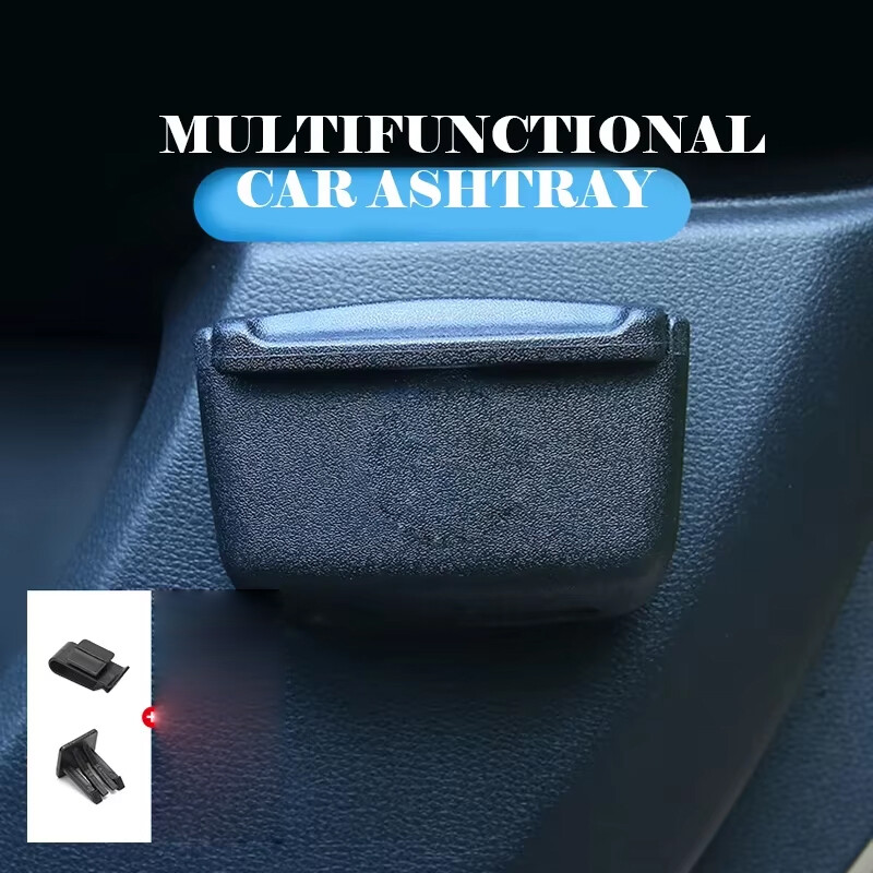 Automobilių peleninė su LED lemputėmis Universalus auto cigarečių nerūkymas daugiafunkcis automobilių reikmenys Nešiojama peleninė su dangteliu Creative