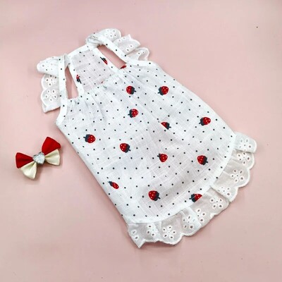 Pavasara vasara mājdzīvnieku apģērbi zemeņu kaķu kleita suņu apģērbi universāli piemēroti Xs SML Xl mājdzīvnieku modes aksesuāri