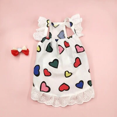 Pavasara vasara mājdzīvnieku apģērbi zemeņu kaķu kleita suņu apģērbi universāli piemēroti Xs SML Xl mājdzīvnieku modes aksesuāri